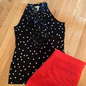 White House Black Market Polka Dot Halter Top.